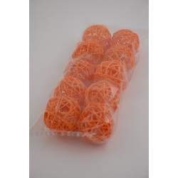 Kule ratanowe pomarańczowe 10szt. 7cm